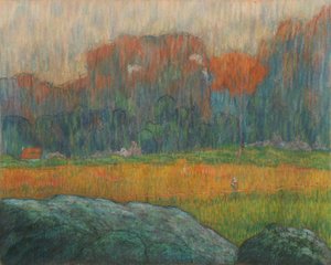 Paysage avec figure et maisons - Claude Emile Schuffenecker