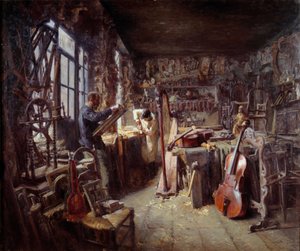 Un restaurateur dans son atelier plein d