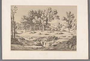 Paysage avec vue sur le mont Pentélique - Claude Félix Théodore Caruelle d