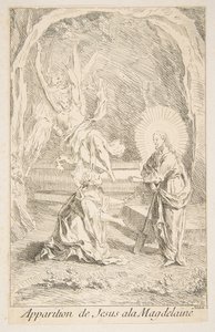 Le Christ apparaissant à Marie-Madeleine. Créateurs : Claude Gillot, Jacques Gabriel Huquier - Claude Gillot, Jacques Gabriel Huquier