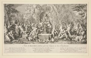 Fête de Bacchus, célébrée par des satyres et des bacchantes