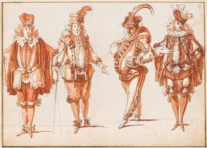 Quatre figures costumées - Claude Gillot