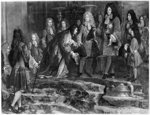 Le Doge de Gênes offrant ses excuses à Louis XIV (1638-1715) le 15 mai 1685, 1715 (détail) - Claude Guy Halle