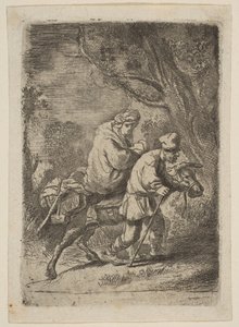 La Fuite en Égypte : Petite Plaque - Claude Henri Watelet