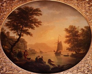 Jour - Une crique rocheuse italianisante avec des pêcheurs