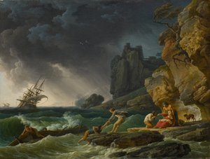 Mer orageuse avec naufrage, 1780