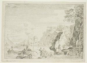 La plage avec la grande tour - Claude Joseph Vernet