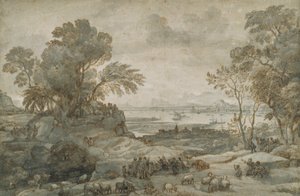 Paysage avec le Christ prêchant le Sermon sur la Montagne