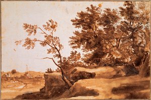 Paysage sur le Tibre avec Castel Sant