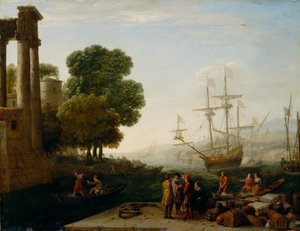 Un port de mer au coucher du soleil - Claude Lorrain