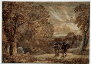 Énée et la sibylle de Cumes. Dessin de Claude Gellée dit Le Lorrain (1600-1682)
