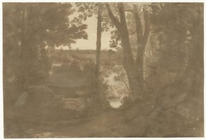 Paysage avec vue à travers les arbres - Claude Lorrain
