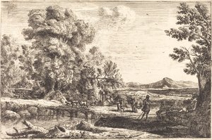 Rebecca et Éliézer (Le pont de bois) - Claude Lorrain