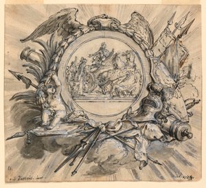 Cartouche avec attributions de guerre