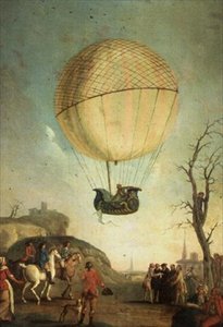 Robert remontant à Nesle après le premier vol en ballon à hydrogène - Claude Louis Desrais