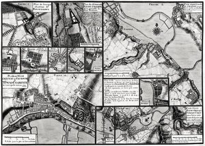 Fol.7 & 98 Carte des villes et châteaux situés le long de la rivière Charente en 1714, du Recueil des Plans de Saintonge - Claude Masse
