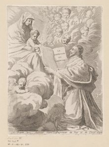 Armand-Jean du Plessis duc de Richelieu présente un livre à Marie avec l