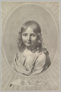 Buste de Jésus enfant dans un ovale - Claude Mellan