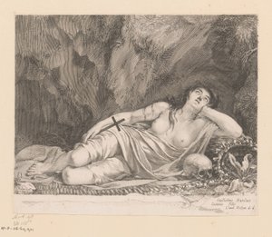 Sainte Marie-Madeleine allongée dans une grotte - Claude Mellan