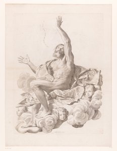 Saint Paul sur un nuage entouré de chérubins