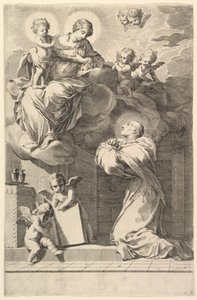 Saint Bernard agenouillé devant la Vierge et l