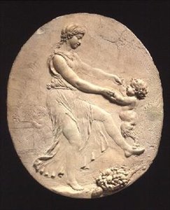 Bacchante et un satyre enfant
