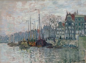 Vue sur la Prins Hendrikkade et la Kromme Waal à Amsterdam. 1874 - Claude Monet