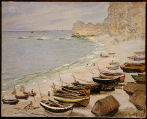 Bateaux sur la plage à Étretat, 1883 - Claude Monet