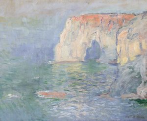Étretat : Le Manneport, reflets sur l