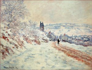 La Route de Vetheuil, Effet de Neige - Claude Monet