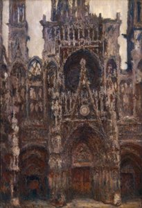 La cathédrale de Rouen, le portail vue de face, harmonie brune - Claude Monet