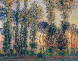 Les peupliers à Giverny, lever du soleil - Claude Monet