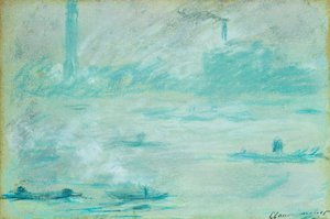 Londres, bateaux sur la Tamise, 1901