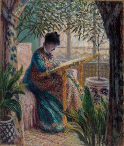 Madame Monet brodant