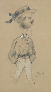 Homme avec un chapeau de canotier, 1857 - Claude Monet