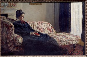 Méditation ou Madame Monet au canapé. Peinture de Claude Monet (1840-1926) 1871 Paris, musée d