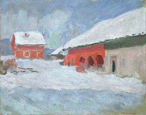 Norvège, maisons rouges à Bjornegaard, 1895 - Claude Monet