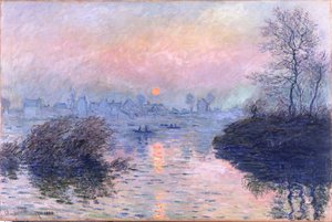 Coucher de soleil sur la Seine à Lavacourt, effet d