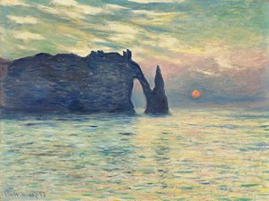 La Falaise, Étretat, Coucher de soleil - Claude Monet