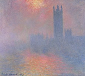 Les Chambres du Parlement, Londres, avec le soleil perçant le brouillard, 1904 - Claude Monet