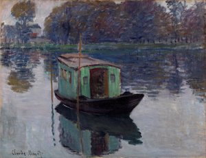 Le Bateau Atelier - Claude Monet