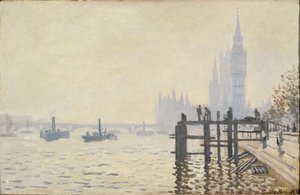 La Tamise en dessous de Westminster ... (huile sur toile) - Claude Monet