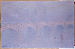 Pont de Waterloo, soleil voilé - Claude Monet