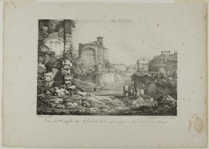 Vue du Temple du Soleil et de la Lune depuis le Colisée à Rome