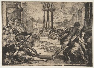 Un massacre par le triumvirat, vers 1624 - Claude Vignon