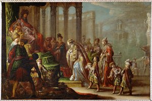 Salomon et la reine de Saba, dit aussi Esther devant Ahasverus … - Claude Vignon