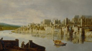 La Tamise aux escaliers de Westminster - Claude de Jongh
