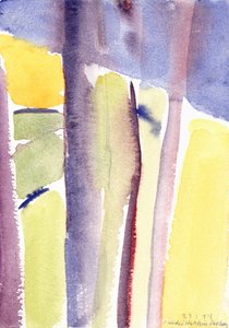 Arbres surplombant le lac, 1994 - Claudia Hutchins Puechavy