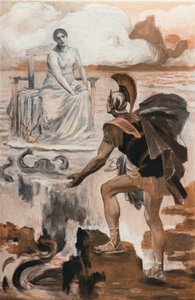 Achille invoque sa mère Thétis. Illustration de Clément Gontier (1876-1918) pour 