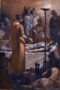 La plainte de Briséis (à la vue des blessures de Patrocle). Illustration de Clément Gontier (1876-1918) pour 